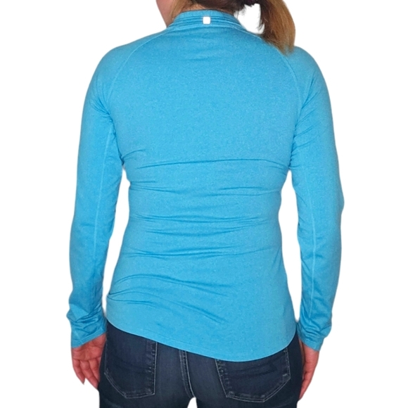 Nike Dri-fit Long Sleeve Zip Henley Blue Size Medium - Picture 2 of 4